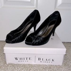 White House Black Market Twister peep toe heels